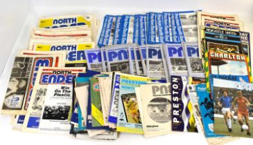 A large collection of vintage football programmes, mostly Preston North End related, to include '