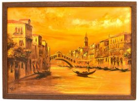 GERARDO ESPOSITO (FELIX) (exhibits St Marco's Square, Venice); oil on canvas, scene depicting