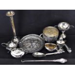 Various small silver and silver plated items, to include a Continental silver with fig shaped bowl