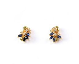 A pair of Charles Rennie Mackintosh 9ct gold earrings, approx. 3.4g and a further pair of 18ct