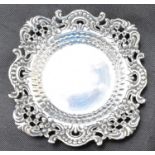 A 925 sterling silver small pierced dish in the Classical style, marked 'Sterling Silver' to the