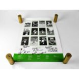 CELTIC FC; a black and white poster of the 1967 European Cup winning team, bearing signatures to