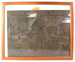 A reproduction artificially aged John Speed map for 'The County Palatine of Chester', 34.5 x 46.5cm,