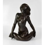 LLADRÓ; a limited edition c.1985 bronzed figure 'The Bather', no.17/300, Juan Huerta, signed and