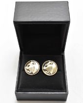 GEORG JENSEN; a pair of sterling silver (925) cufflinks, pattern no.76A, designed by Arno Malinowski