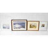 Ten various watercolours and prints by various artists, various sizes, all framed (10).