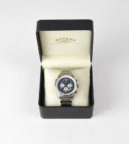 ROTARY; a gentlemen's Speed wristwatch, with stainless steel strap, in original box, with various