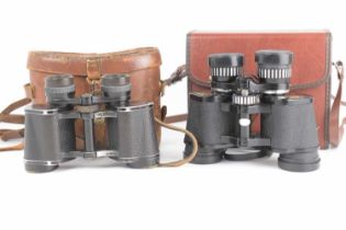 Two pairs of binoculars comprising Carl Zeiss Jena Deltrinten 8x30, in leather carry case, and a