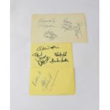Three pages from an autograph book signed by Gene Vincent, members of The Teenagers Frankie Lymon,