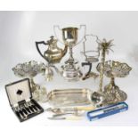 A good quantity of plated items to include a teapot and matching coffee pot, various sauce boats,