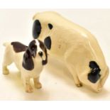 ROYAL DOULTON; a DA230 'Gloucester Old Spot' pottery pig figure, length 14cm, together with a