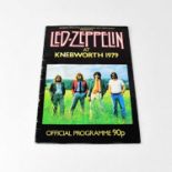 LED-ZEPPELIN; a Knebworth 1979 program, signed to interior by John Bonham, Jimmy Page, Robert Plant,