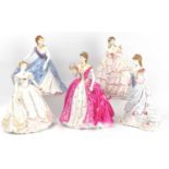 ROYAL WORCESTER FOR COMPTON & WOODHOUSE; five collectible figures to include CW668 'Gay Gordons'