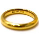 GEORG JENSEN; an 18ct yellow gold band ring, size N, approx. 5.6g, marked 'Georg Jensen 750' to