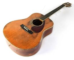 YAMAHA; a c.1970s six-string acoustic guitar for restoration, overall length 103cm.