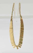 A 9ct gold flat link graduated necklace, stamped '9K' and '375', approx. 6.4g.