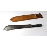 MARTINDALE; a military issued machete, with leather scabbard, stamped with maker's details to one