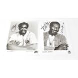 JAZZ; two black and white signed promotional photographs, Richie Havens and Billy Cobham (2).