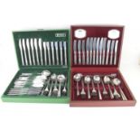 VINERS; a forty-four piece 'Love Story' stainless steel cutlery set in a mahogany finish case,