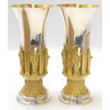 A boxed pair of Elizabeth II hallmarked silver goblets, 'Made by order of the Lord Bishop of Ripon