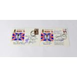WORLD CUP 1970; two first day covers bearing signatures of the 1970 World Cup winning team to