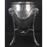 A Victorian hallmarked silver bowl of conical form, decorated in Greek Classical manner, raised on