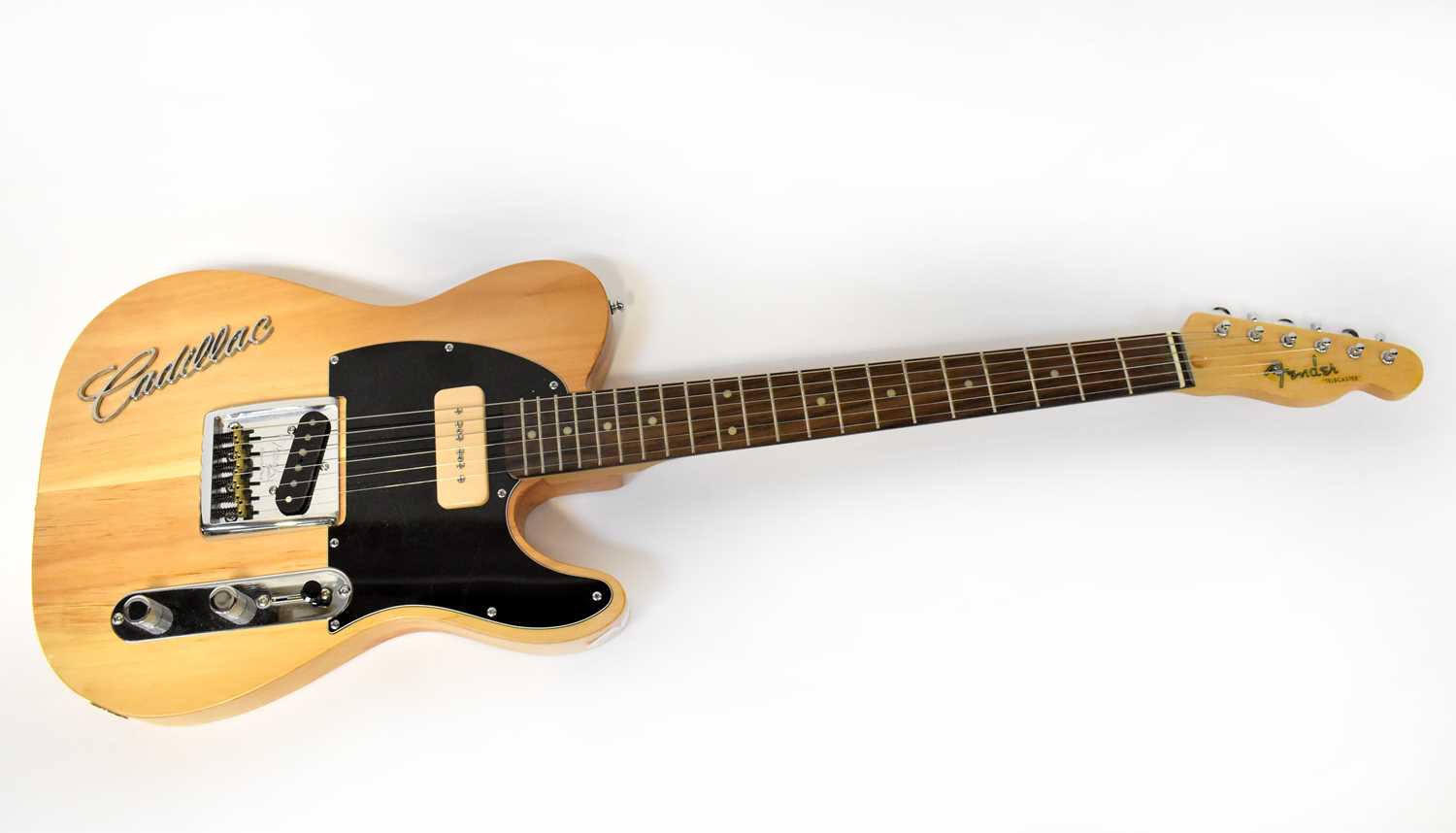 FENDER; a Blonde Telecaster Cadillac electric guitar.