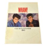 WHAM; 'Club Fantastic 1983' tour programme, signed to centre pages by George Michael, Andrew