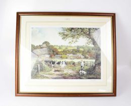 A group of four signed limited edition prints comprising Anita Hall, farmhouse with sheep, no.147/