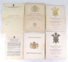 KING CHARLES III; a selection of ephemera relating to the investiture of His Royal Highness the