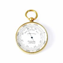 ARCHER & SONS; a compensated pocket barometer with silvered dial, by Archer & Sons of 73 Lord