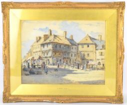 HENRY JOHN YEEND KING (1855-1924); watercolour, market day in village scene, signed lower right,
