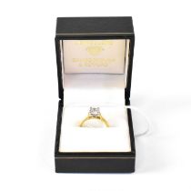 An 18ct yellow gold 1ct diamond solitaire ring, size J1/2, approx. 3.7g. Condition Report: Colour