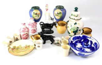 Mixed ceramics to include a pair of Noritake vases, a Masons Ironstone octagonal ginger jar, various