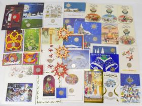 POBJOY MINT LTD; thirty-one legal tender 50p coin Christmas cards, comprising 1981, 1982 (x2,