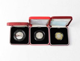 Three cased sets of Coinage of Great Britain and Northern Ireland 1970, a United Kingdom 1998 silver