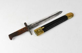 An Italian M1891 pattern knife bayonet for the Mannlicher-Carcano rifle, length of blade 23.5cm,