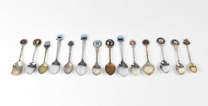Fourteen various shipping line commemorative souvenir spoons, mainly ferries, comprising Aznar Line,