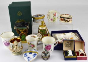 Various items of cabinet collectibles to include a Royal Worcester enamelled trinket box titled '