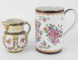 A 19th century porcelain cylindrical mug by Samson Paris, with armorial design to the front,
