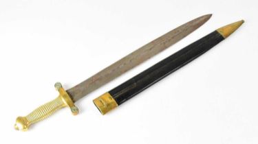 An early 19th century French gladiatorial short sword, length of blade 46cm, stamped to the hilt