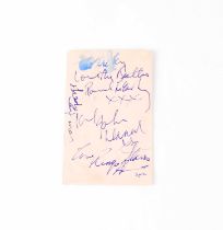 THE BEATLES; a torn page from an autograph book signed 'Love The Beatles' Paul McCartney, John