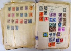 The Strand hobby stamp album containing pages of world stamps, each page titled, starting with Great