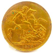 A Victorian sovereign, 1898, George and Dragon, London Mint. Condition Report: - Approx. 7.99g.