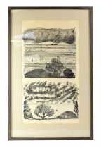 LAETITIA YHAP (born 1941); black and white print 'Marine/Landscape', 54 x 30cm, framed and glazed.