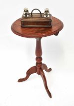 A Georgian-style mahogany tilt-top occasional table on tripod base, height 67cm, together with an