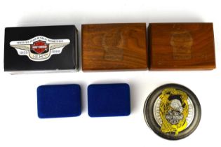 ZIPPO; six Harley-Davidson commemorative collectors' lighters, comprising two celebrating the '90