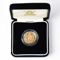 An Elizabeth II sovereign, 2002, commemorating the Golden Jubilee, issued by Westminster Mint,