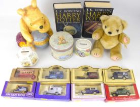 Various collectibles to include a Disney pottery Winnie-the-Pooh character money box, height 23cm, a