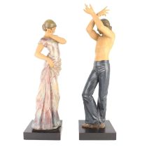 LLADRÓ; two rare porcelain figures, 'Spanish Fire', height 54cm, and 'Spanish Passion', both